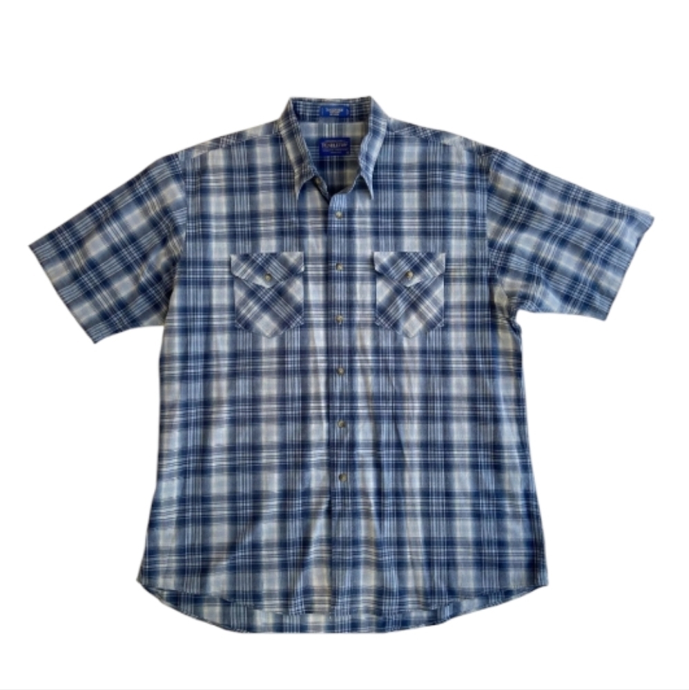 Pendleton Tracker Plaid Performance Casual Button Up Shirt - Men's L